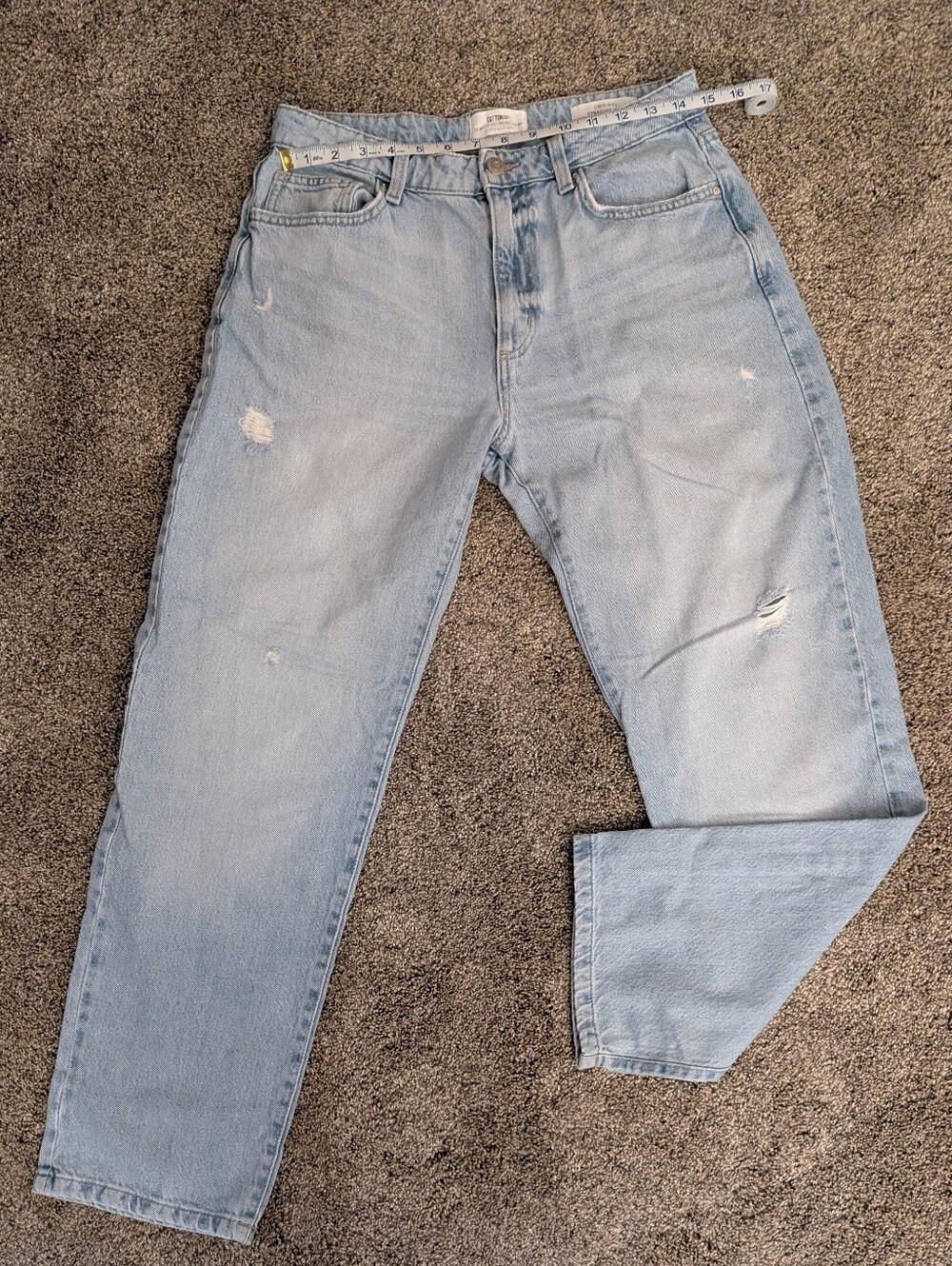 🌼 Cotton On Women's Denim Jeans Distressed Original Straight Fit Size 10 EUC